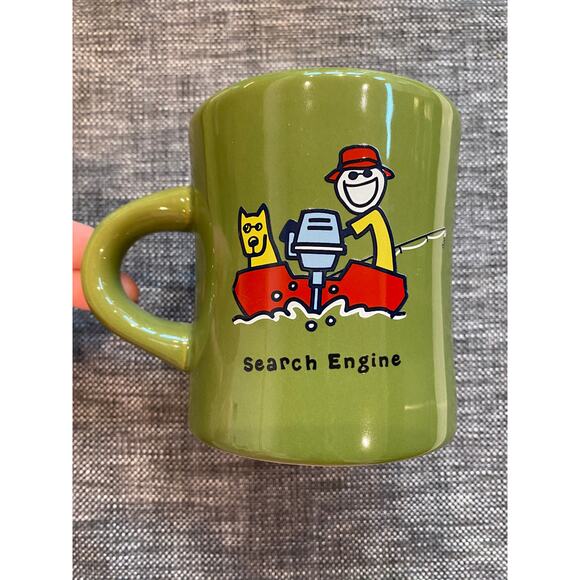 Life Is Good Other - Life Is Good SEARCH ENGINE Green Heavy Restaurant Style Coffee Mug FLAWLESS
